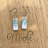 Acrylic White Rectangular Earrings