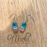 Acrylic Rectangular Wooden Earrings