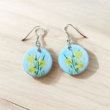 Ceramic Circular Daffodil Earrings