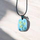 Ceramic Rectangular Daffodil Necklace