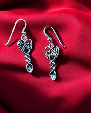 Welsh Dragon And Lovespoon Earrings