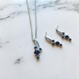 Dark Blue Silver Jewellery Set