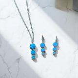 Blue Opal Silver Jewellery Set