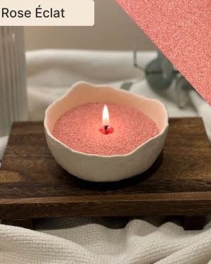 Rose Éclat Pearled Candle Sand