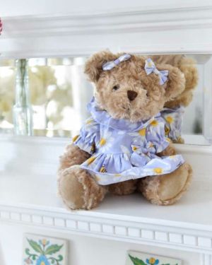 Teddy Bear In A Lilac Floral Dress