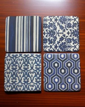 Patterned Blue Coasters