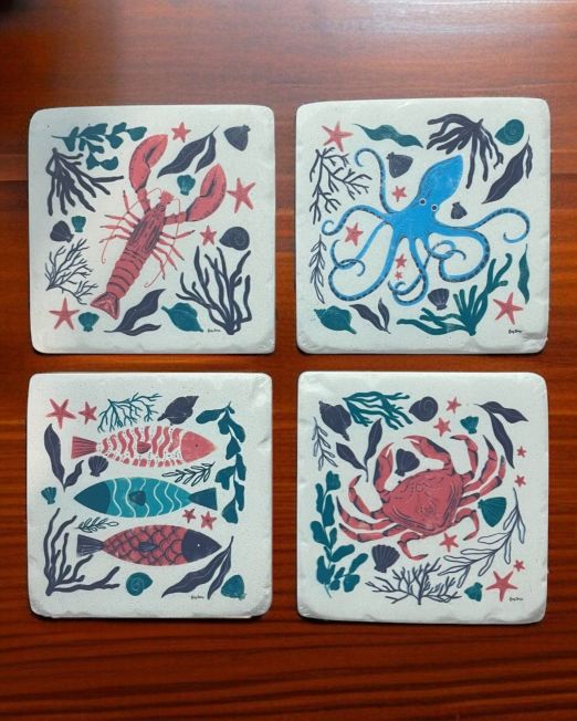 Colourful Sea Creature Coasters