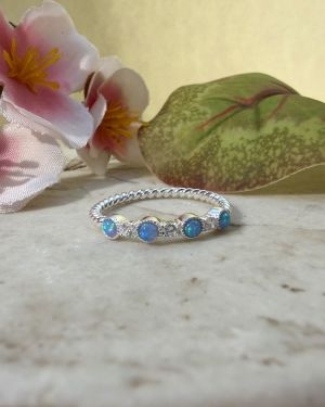 Blue Opal Stone Ring