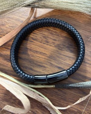 Black Leather Bracelet
