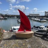 Red Clear Glass Boat