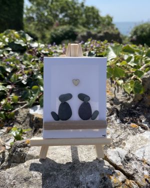 Two Dogs Pebble Canvas