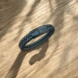 Black And Yellow Leather Bracelet