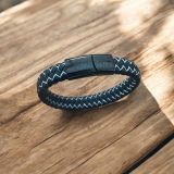 Black And White Leather Bracelet