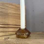 Antique Amber Glass Candle Holder