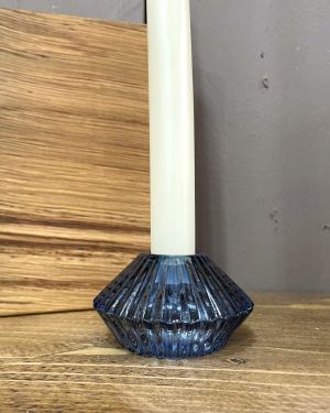 Royal Blue Glass Candle Holder