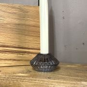 Midnight Grey Glass Candle Holder
