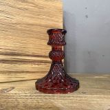 Vampire Red Vintage Glass Candlestick Holder