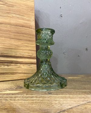 Garden Jade Vintage Glass Candlestick Holder