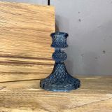 Royal Blue Vintage Glass Candlestick Holder