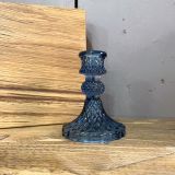 Royal Blue Vintage Glass Candlestick Holder