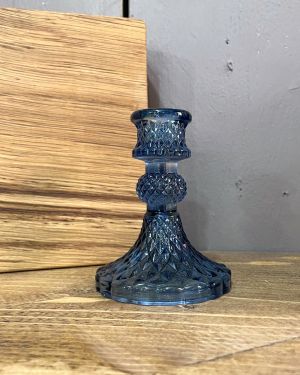 Royal Blue Vintage Glass Candlestick Holder