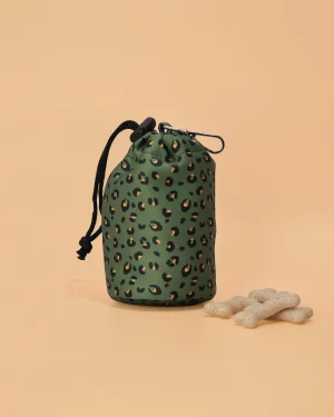 Khaki Leopard Drawstring Treat Pouch