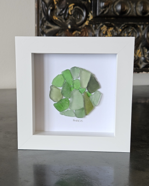 Green Sea Glass Circle Frame