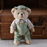Teddy Bear In Green Dungarees