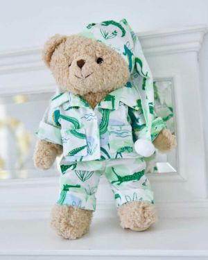 Teddy Bear In Crocodile Print Pyjamas
