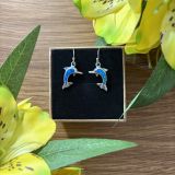 Blue Opalique Dolphin Earrings