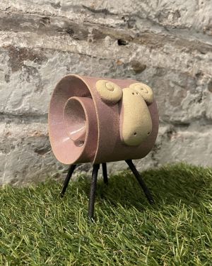 Ceramic Pink Ram Ornament