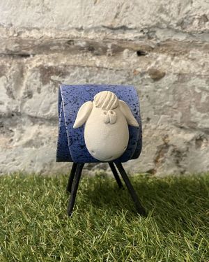 Ceramic Dark Blue Sheep Ornament