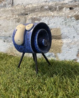 Ceramic Dark Blue Ram Ornament
