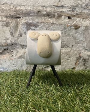 Ceramic White Ram Ornament