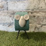 Large Ceramic Turquoise Ram Ornament