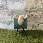Large Ceramic Turquoise Ram Ornament