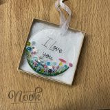 I Love You Glass Hanging