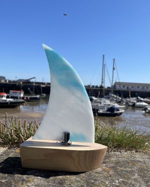 Light Blue Glass Boat