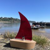 Clear Red Glass Boat