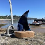 Dark Blue Glass Boat