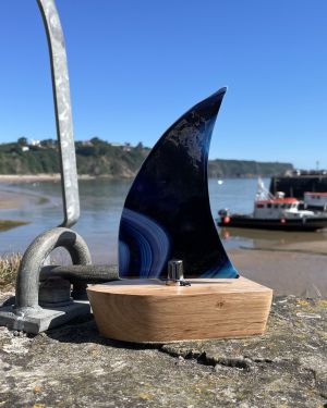 Dark Blue Glass Boat