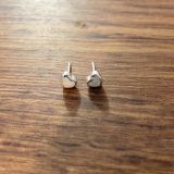 White Opalique Small Heart Studs