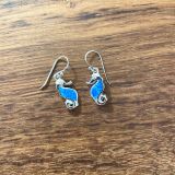 Blue Opalique Seahorse Earrings