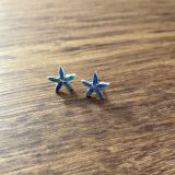 Blue Opalique Starfish Studs