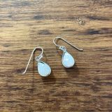 White Opalique Teardrop Earrings