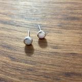 White Opalique Small Circle Studs