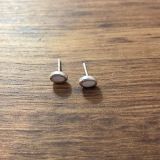 White Opalique Oval Studs