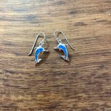 Blue Opalique Dolphin Earrings