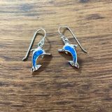 Blue Opalique Dolphin Earrings