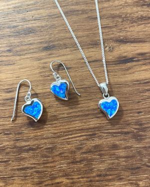 Blue Opalique Heart Jewellery